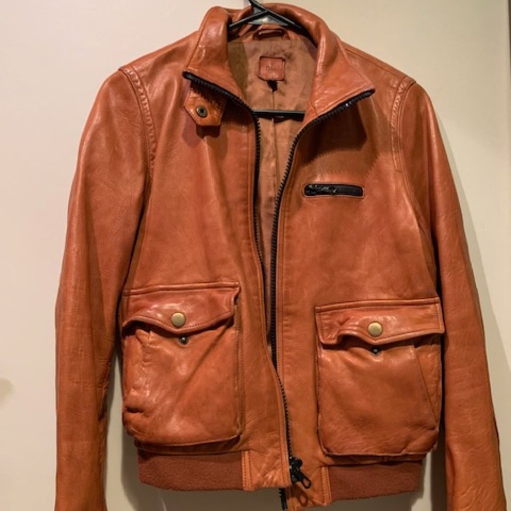 GAP Women's Leather Jacket - Brown
